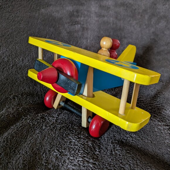 WOODEN BIPLANE TOY - Picture 2 of 4